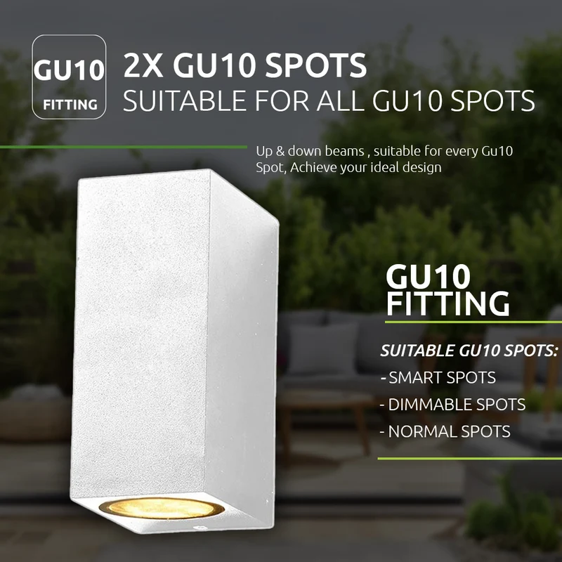 LED-Außenstrahler | San Francisco | IP44 | 2x GU10 | Weiß