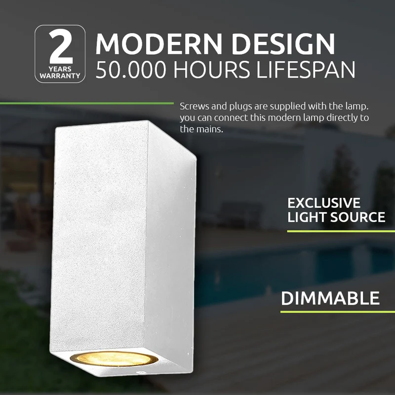 LED-Außenstrahler | San Francisco | IP44 | 2x GU10 | Weiß