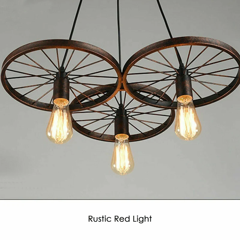Vintage Deckenpendelleuchte Industrielles Rad Pendel Hängende Retro Lampe ~ 3246