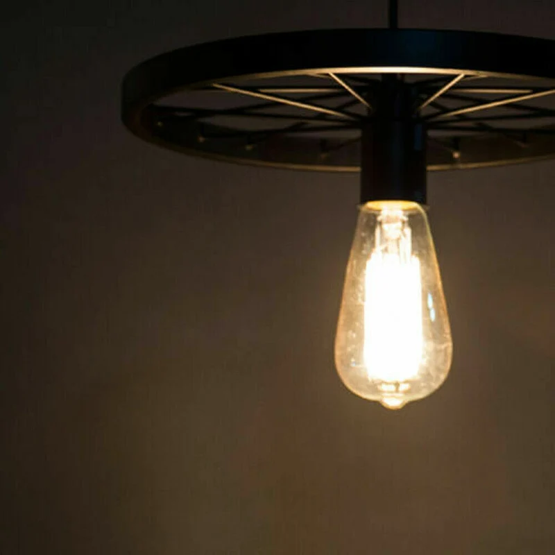 Vintage Deckenpendelleuchte Industrielles Rad Pendel Hängende Retro Lampe ~ 3246