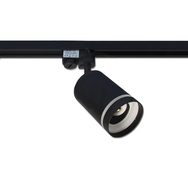 LED 1-Phasen-Schienenstrahler mit GU10-Fassung | Weißer Ring | Schwarz
