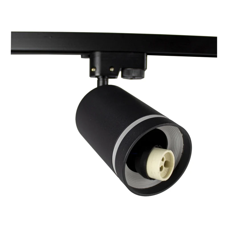 LED 1-Phasen-Schienenstrahler mit GU10-Fassung | Weißer Ring | Schwarz