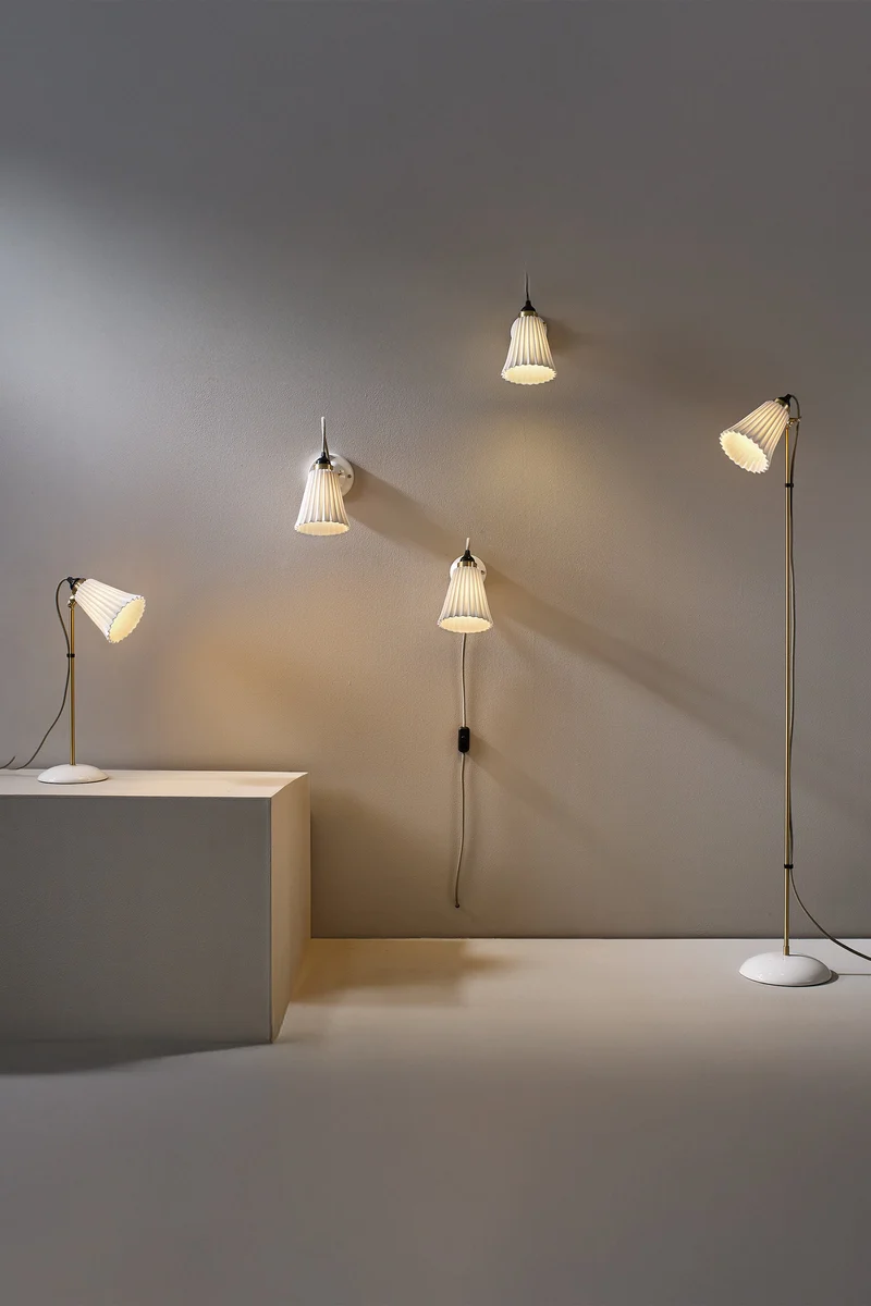 Hector Pleat Medium Wall Light, Brass