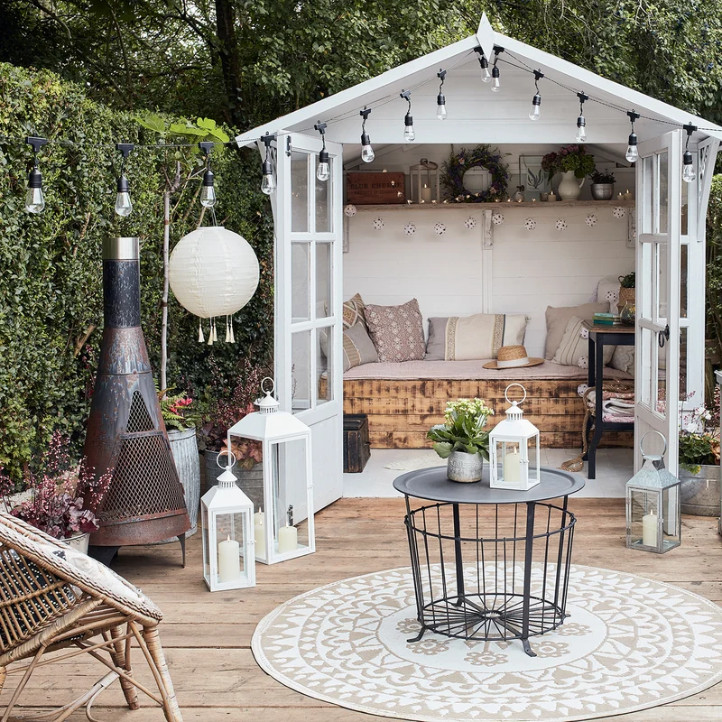 Perth Metall Laternen Trio in Weiß mit TruGlow® Outdoor Kerzen