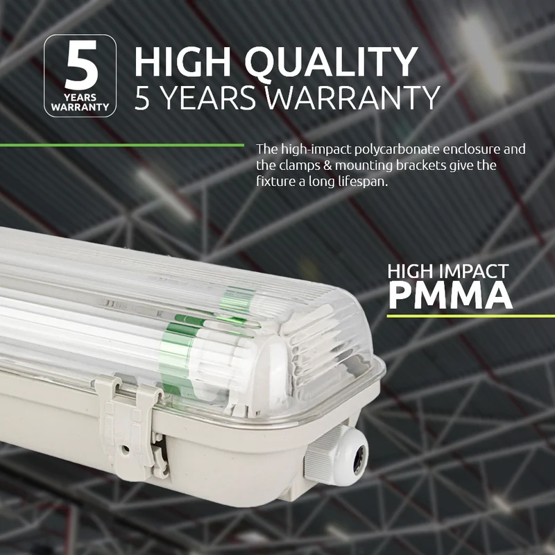 LED-Leuchtstofflampe | 150cm | IP65 wasserdicht | Für Doppel-LED-Leuchtstoffröhren | High serie
