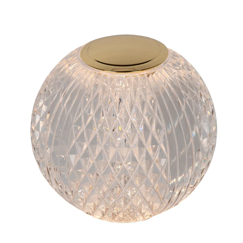 LED-Tischlampe Cintra mit Akku und Touchdimmer Ø 9cm Transparent