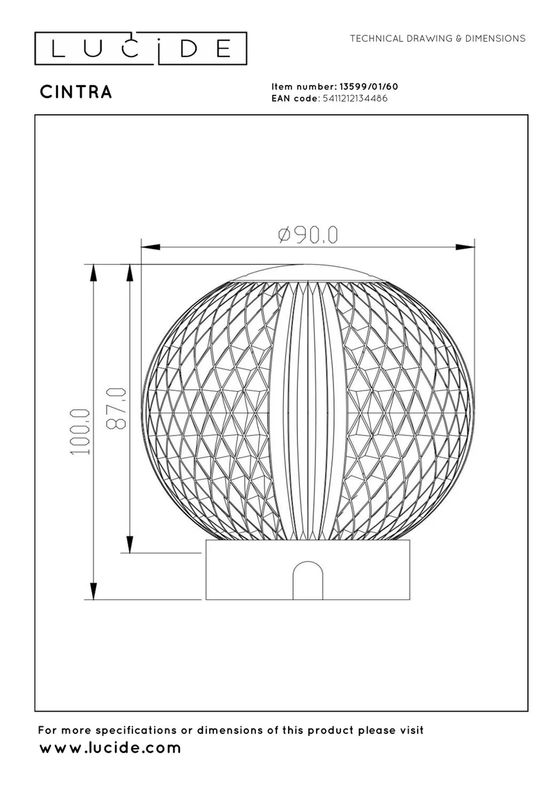 LED-Tischlampe Cintra mit Akku und Touchdimmer Ø 9cm Transparent