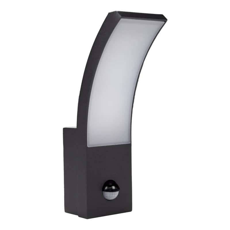 LED-Wandleuchte mit Sensor | 9W | Kurve | IP54 | 4000K – Naturweiß