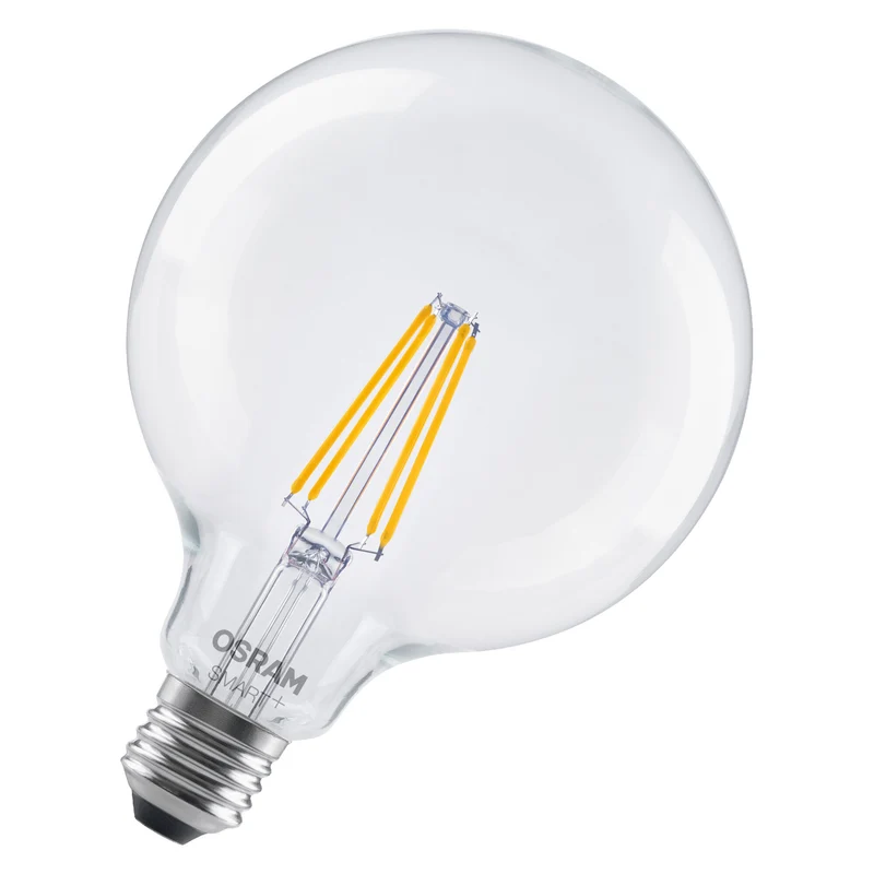 OSRAM SMART+ MATTER Filament Classic shapes Dimmable in Globus-Form, LED-Lampe, Glas, klar, 6 W, 806 lm, 2700 K, Matter, Smartspeaker-Kompatibel, Dimmbar
