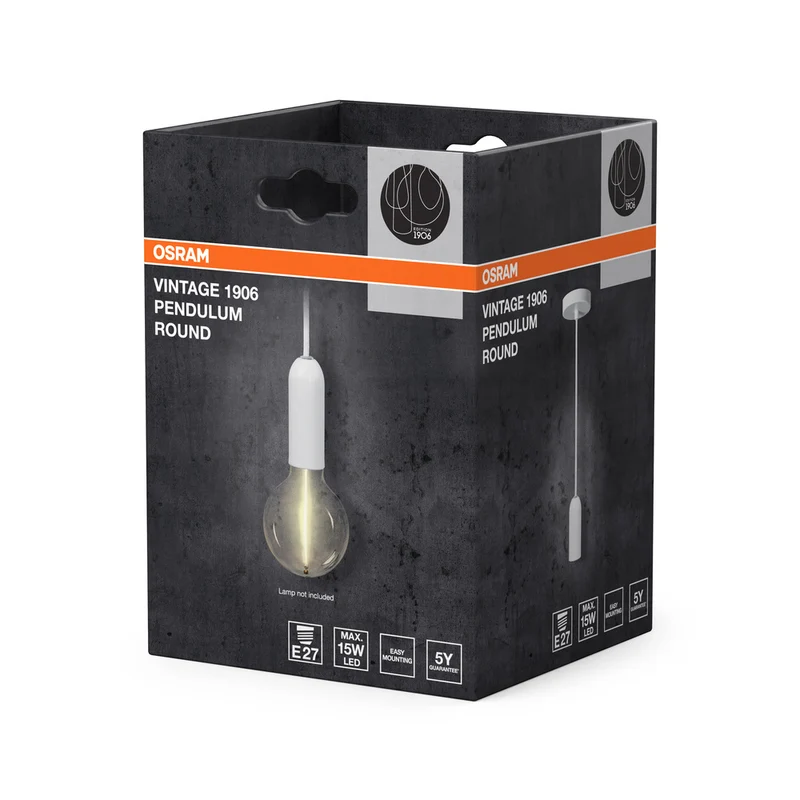 OSRAM Vintage 1906® Pendelleuchte ROUND E27, weiß