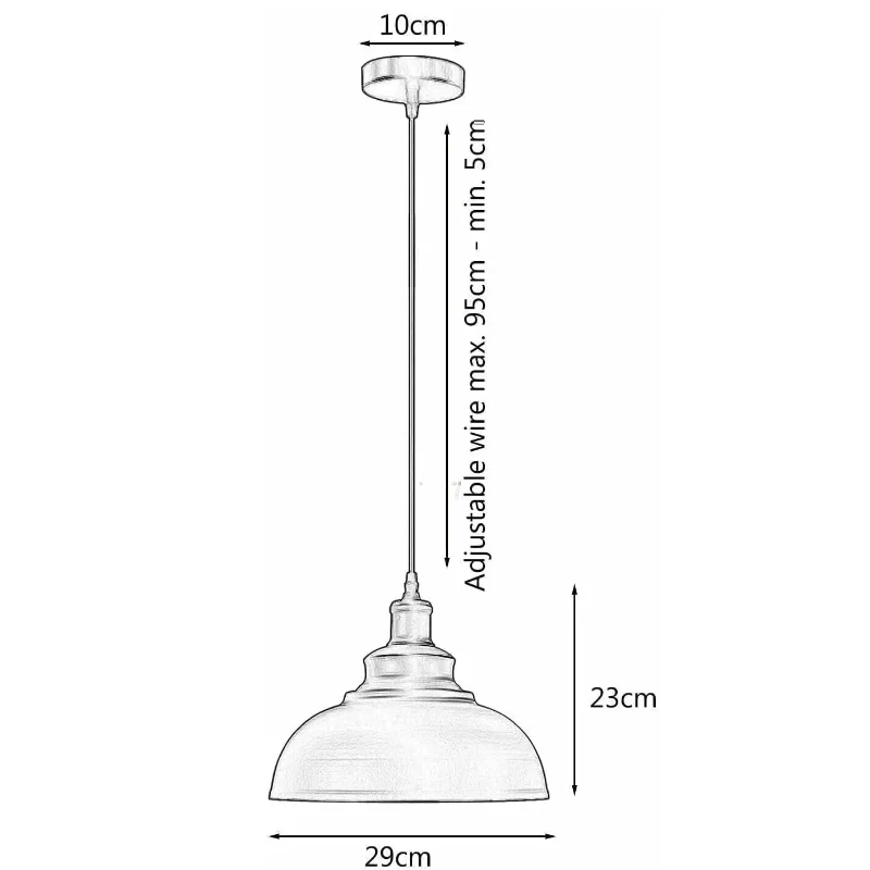 LEDSONE Bunte Pendelleuchten Industrie Metall Ø 29cm ~3277