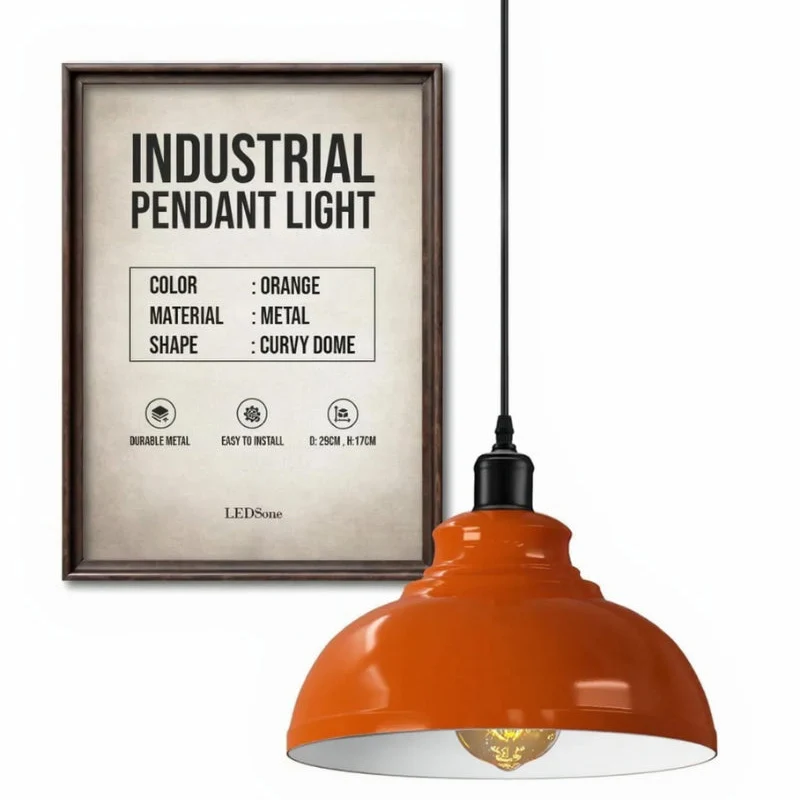 LEDSONE Bunte Pendelleuchten Industrie Metall Ø 29cm ~3277