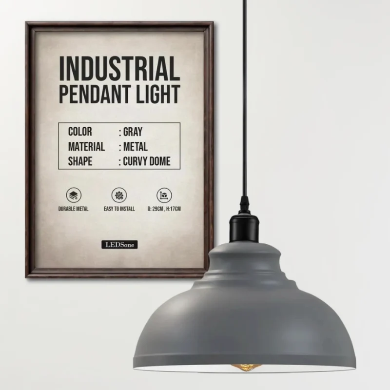 LEDSONE Bunte Pendelleuchten Industrie Metall Ø 29cm ~3277