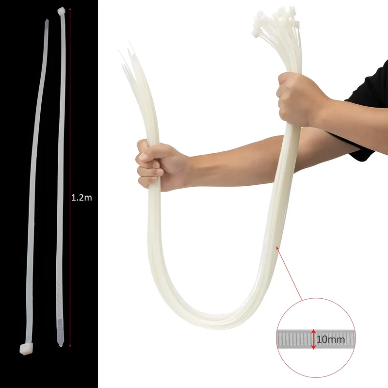 Hochwertige Nylon-Kabelbinder Befestigung Selbstsichernd weiß ~3275