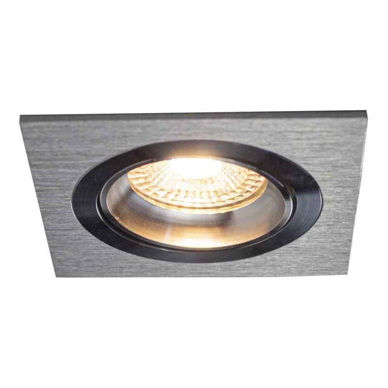 Silberne Spothalterung Ø80mm | Single | Quadratisch | Neigbar