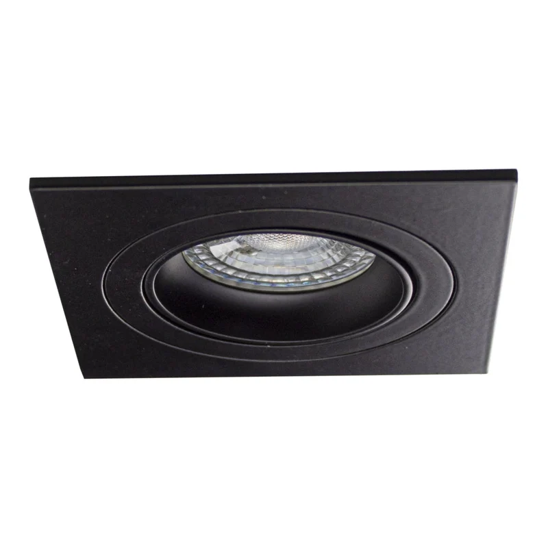 Schwarze Spotleuchte Ø80mm | Single | Quadratisch | Neigbar