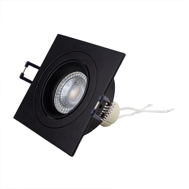 Schwarze Spotleuchte Ø80mm | Single | Quadratisch | Neigbar