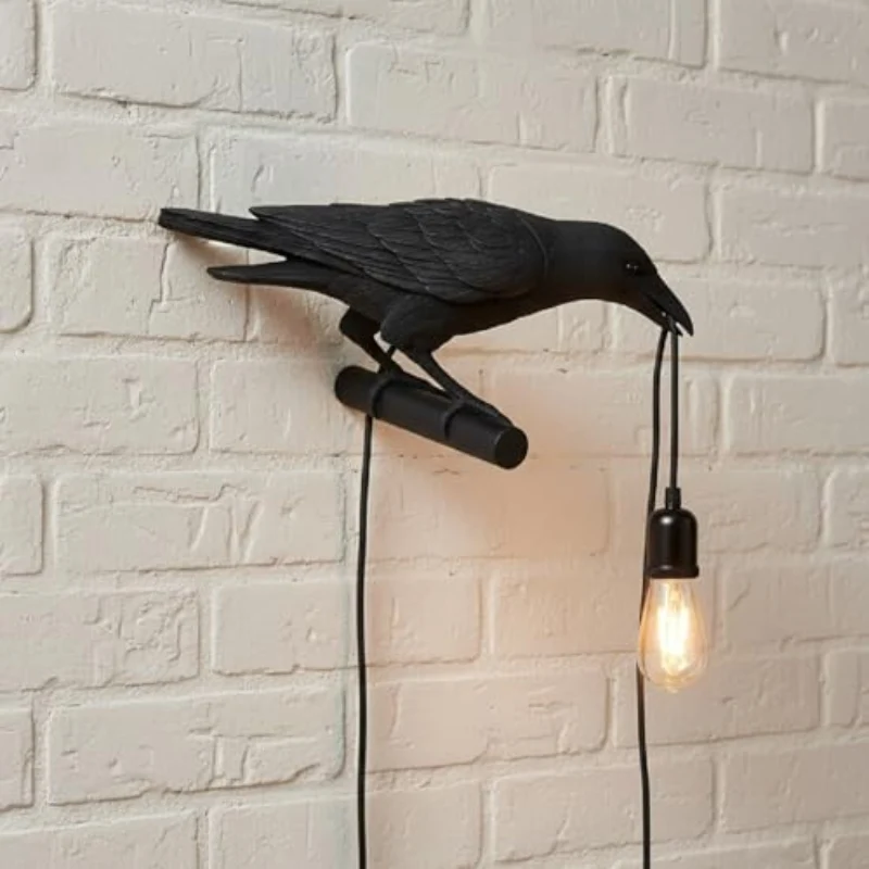 LEDSONE Raven Wandleuchte Rabe Wandlampe Schwarz E27 ~3273