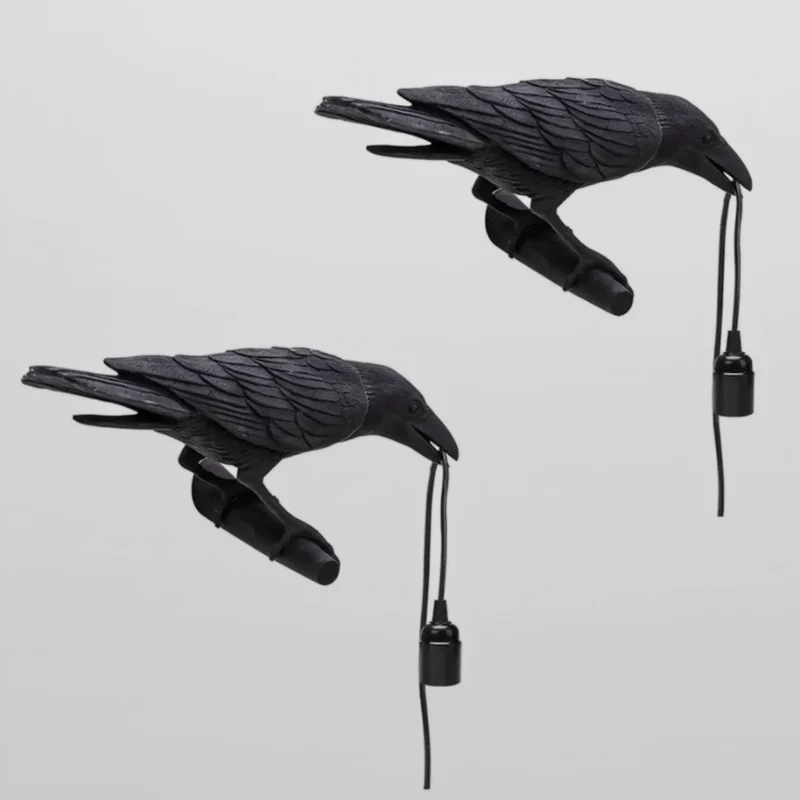 LEDSONE Raven Wandleuchte Rabe Wandlampe Schwarz E27 ~3273