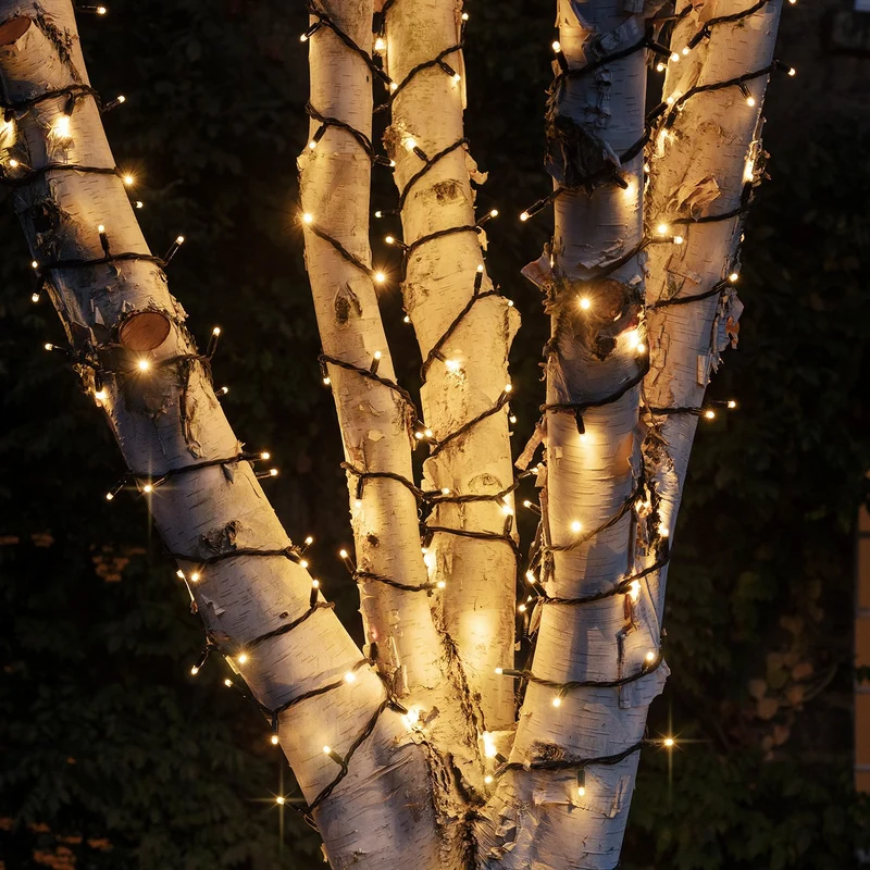 Pro Connect IP67, 15m 150er LED Lichterkette warmweiß koppelbar schwarzes Kabel