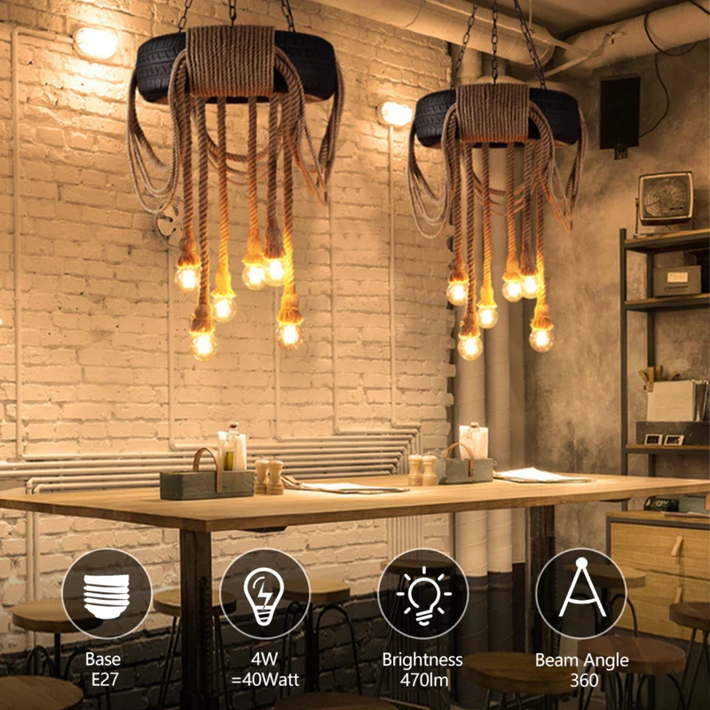 LED-Filamentbirnenlampe 4W A60 E27 - 2700K (Warmweiß)