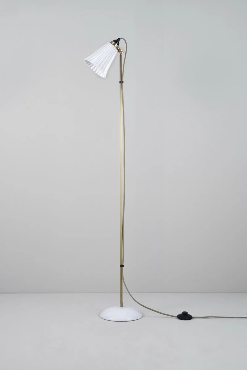 Hector Pleat Medium Floor Light, Brass