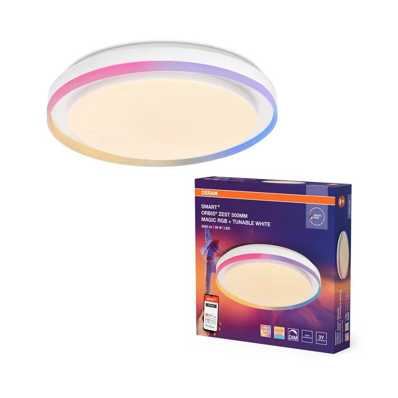 OSRAM SMART + WIFI Magic Deckenleuchte, weiß, 50cm, 32W, 3400lm