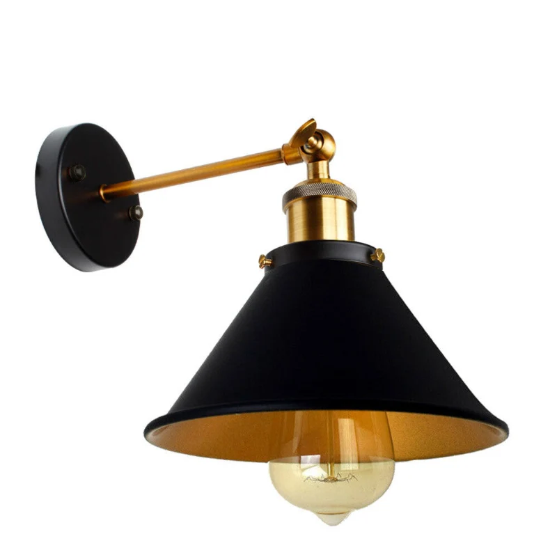 Vintage Wandleuchte Innen schwarz Industrial Wandlampe~3263