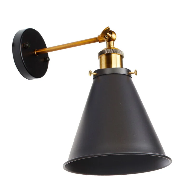 Vintage Wandleuchte Innen schwarz Industrial Wandlampe~3263