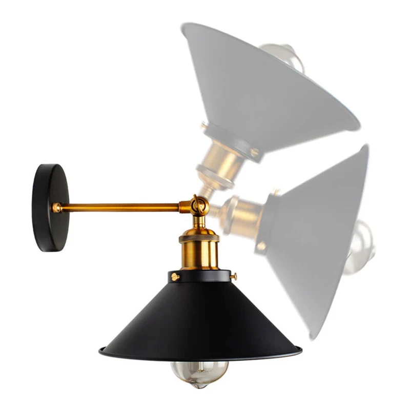 Vintage Wandleuchte Innen schwarz Industrial Wandlampe~3263