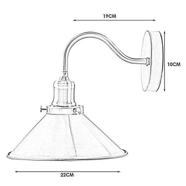 Vintage Stalllampe Messing – Industrie Schwanenhals Wandleuchte E27 ~3260