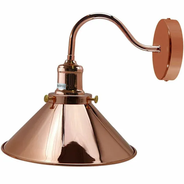 Vintage Stalllampe Messing – Industrie Schwanenhals Wandleuchte E27 ~3260