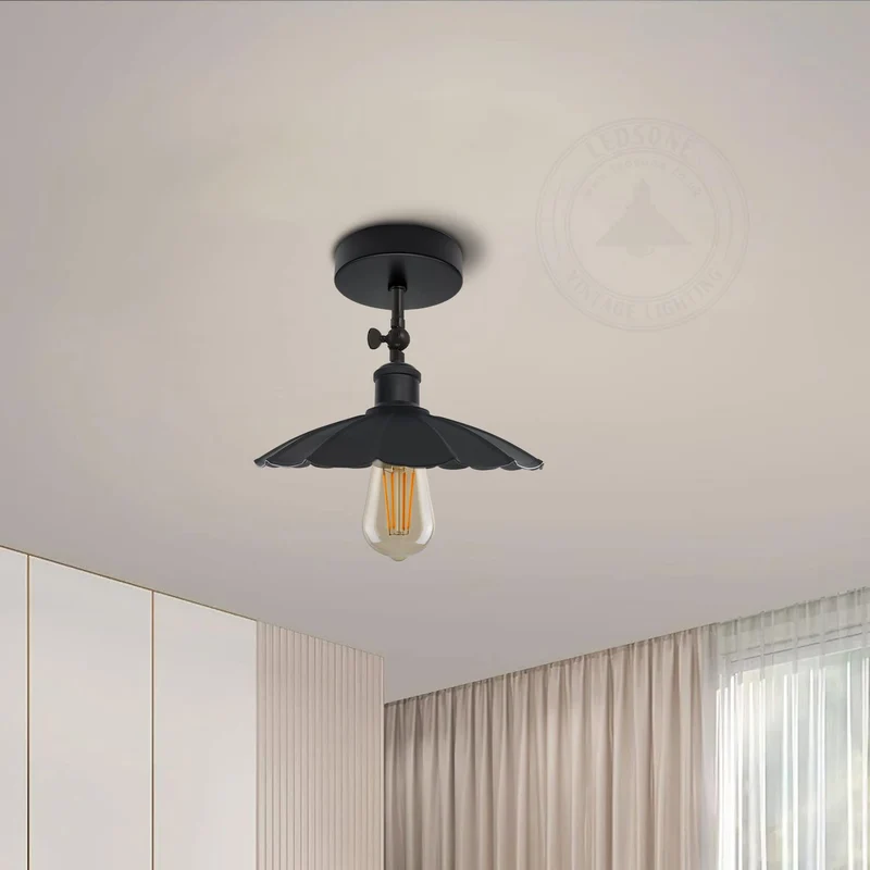 Schwarze Deckenleuchten verstellbar Vintage Deckenlampe~3259