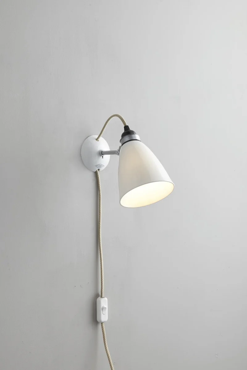 Hector Medium Dome Wall Light Plug, switch & cable