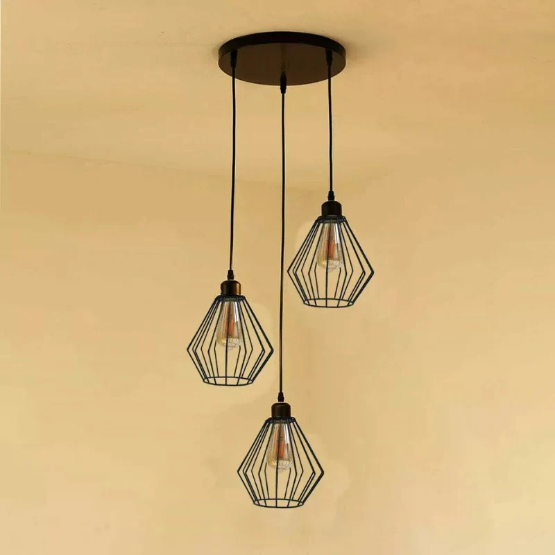 LEDSONE Industrial Pendelleuchte mit Drahtkäfig Schirm ~3175