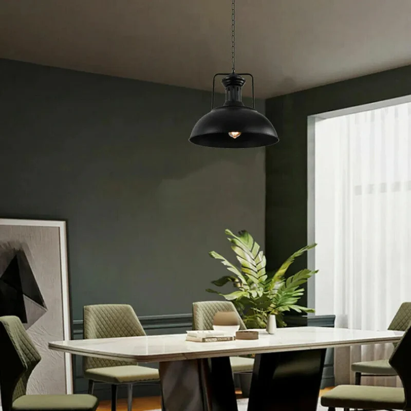 Industrielle Pendelleuchte schwarz modern Hangelampen~3172