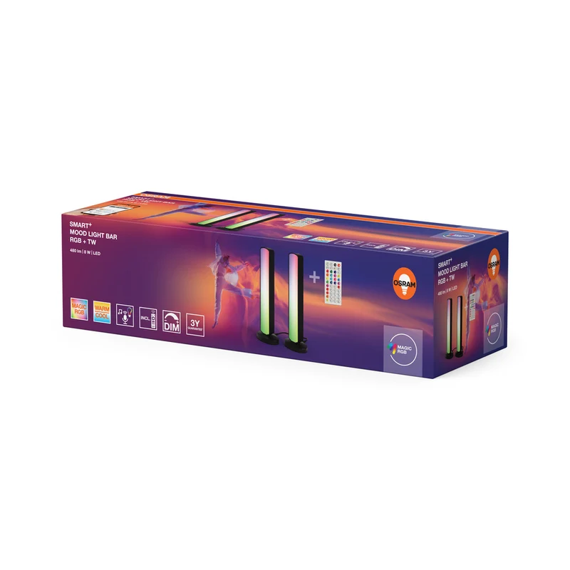 OSRAM SMART+ WIFI LED RGB Stehleuchte, klein, schwarz, 2x2,5W