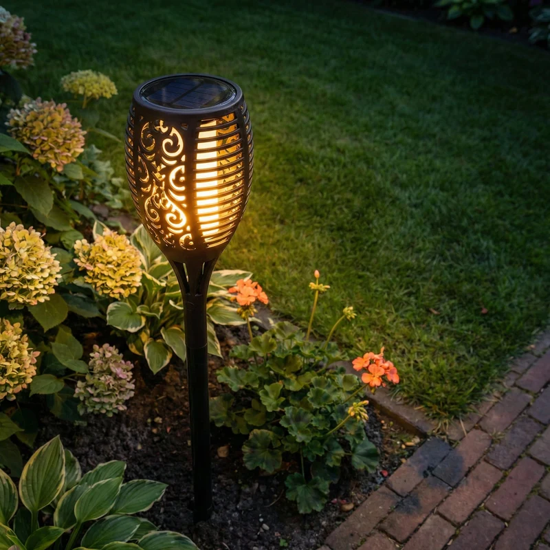 Solar-LED-Gartenfackel | 50cm | 2200K – Extra warmes Weiß