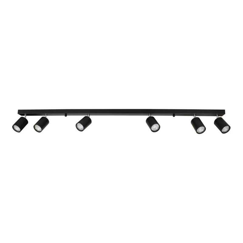 Moderner Deckenstrahler 6-fach | Bau | schwarz | 6 x GU10 Fassung