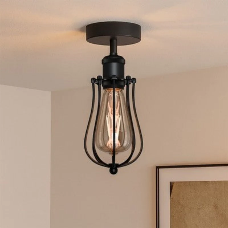 LEDSONE Käfig-Deckenlampe Metall-Leuchte im Industrie ~3160