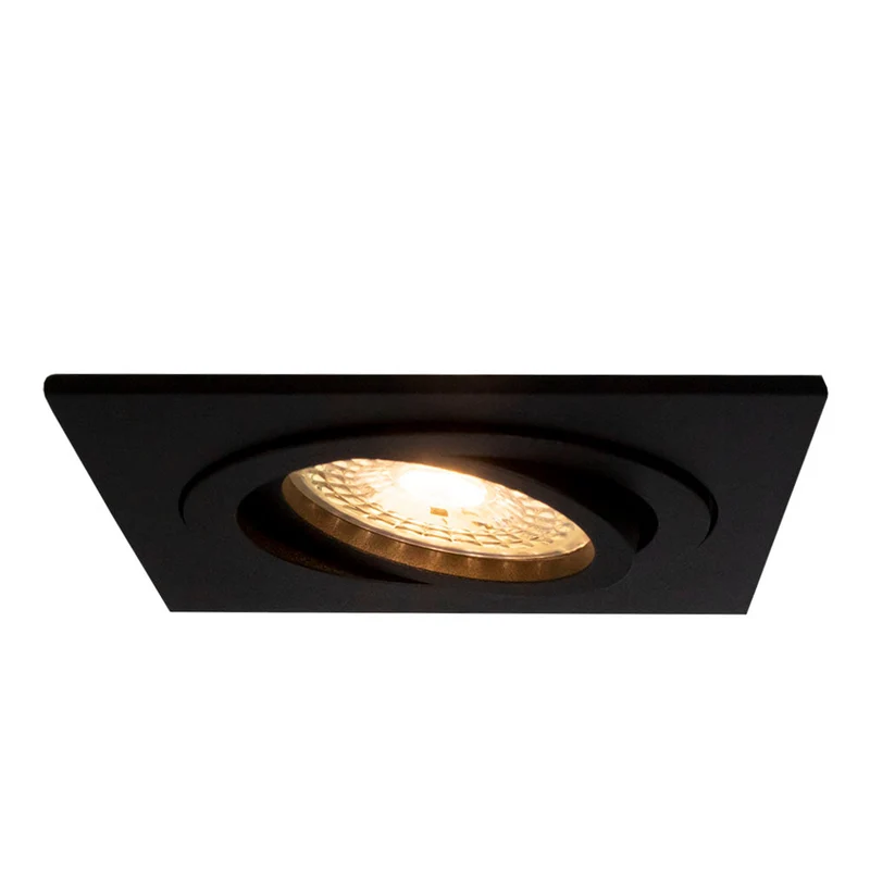 LED-Spot-Leuchte | Neigbar | Ø80mm | Quadratisch | Schwarz