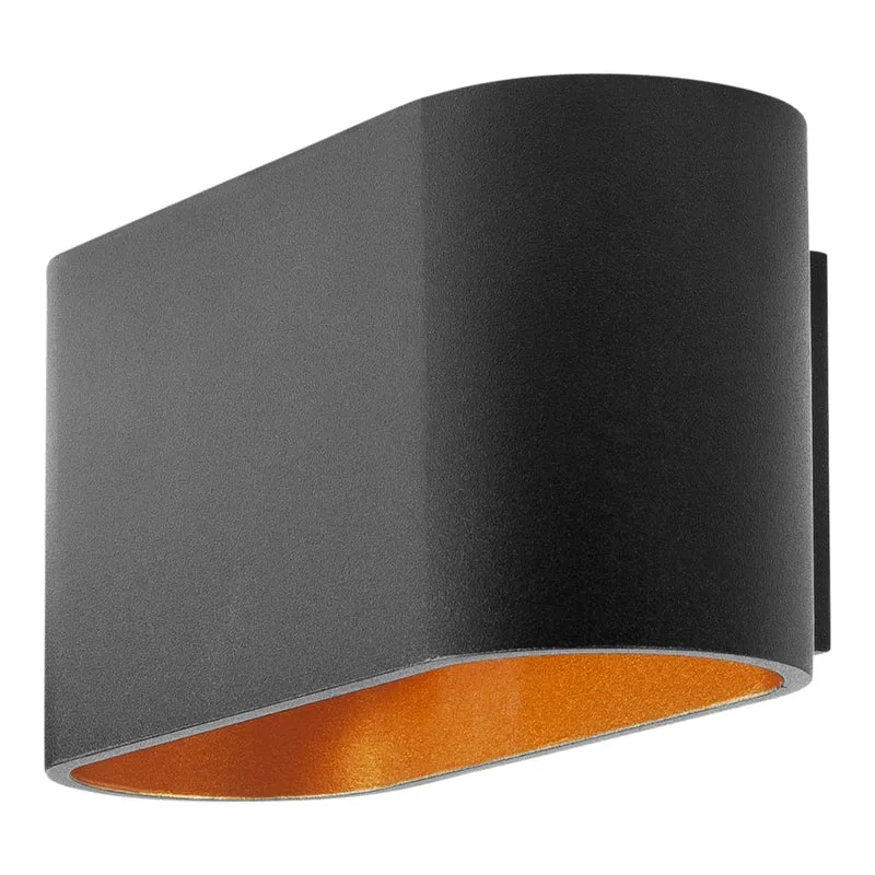 HighLight | Wandleuchte | schwarz und gold | Oval | G9-Fassung