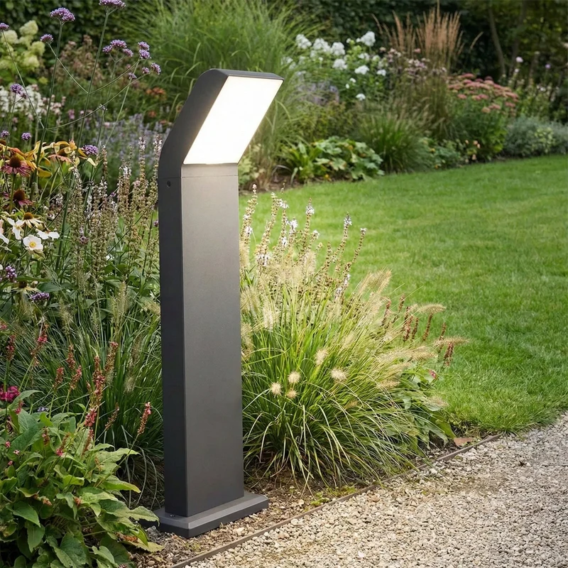 Schwarze LED-Stehleuchte für den Außenbereich 12W IP54 | 80cm | Karlc