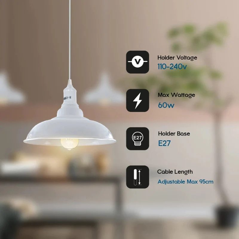 Hängelampen ,farben weiß ,Ø 32 cm ,E27 antike lampe~3004