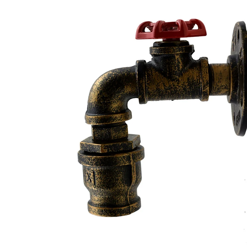 Vintage Wasserrohr-Wandleuchte – E27 Fassung, Retro-Industriedesign, Metall~3000