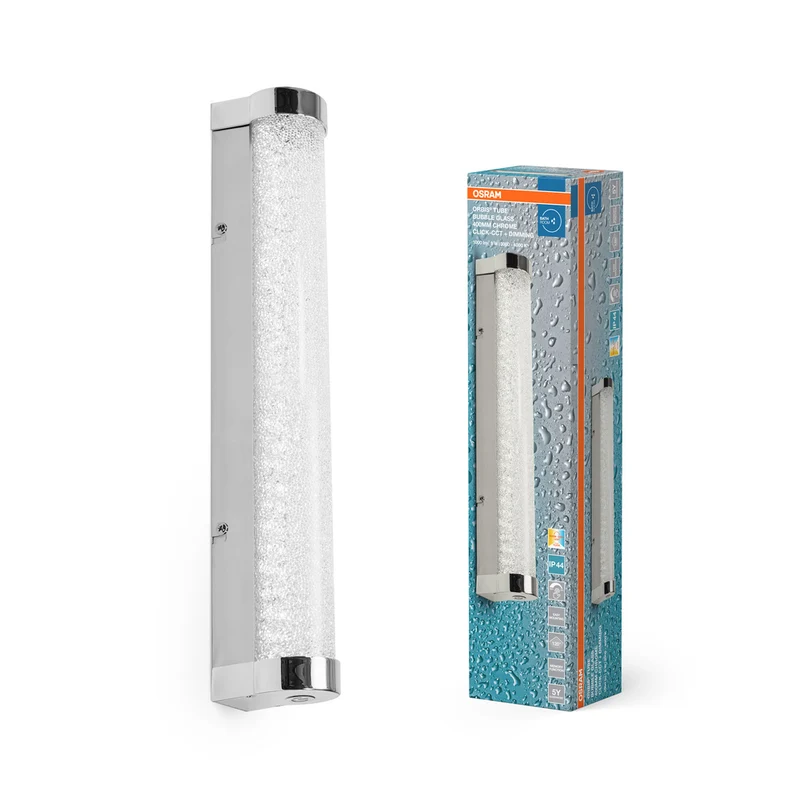 OSRAM ORBIS Tube Badezimmer Spiegel-/Wandleuchte Blasen-Glas 9W 40cm Chrom