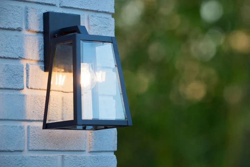 Außenwandleuchte Matslot Landhaus mit Glasschirm 18cm Schwarz