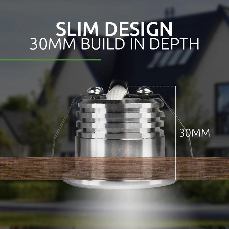 LED-Veranda-Einbaustrahler | Mini | Ø31mm | 1,5W | Dimmbar – Silber