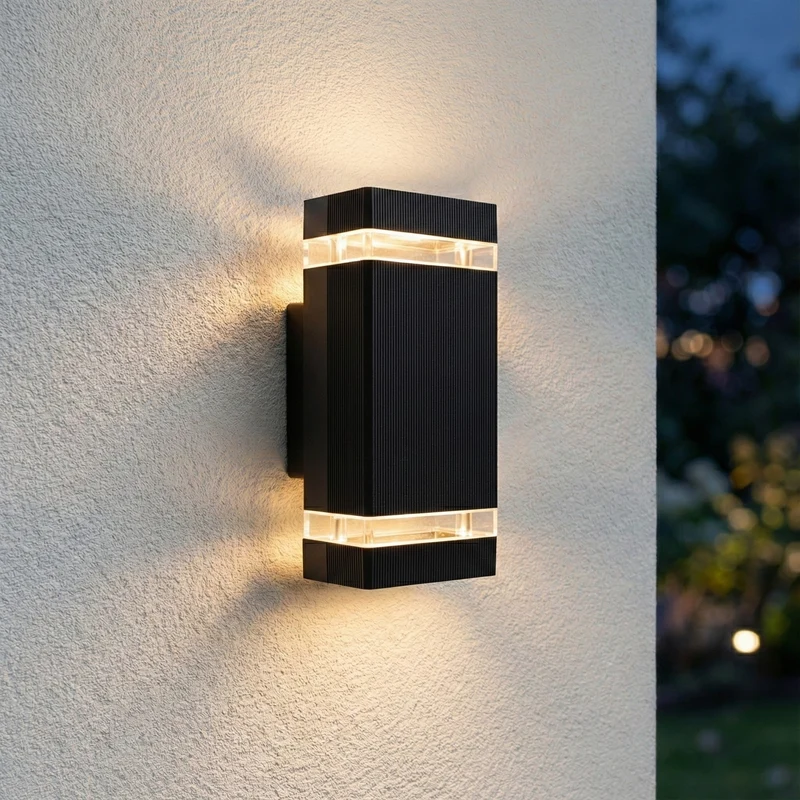 LED-Außenwandleuchte | 2x GU10 | Schwarz | IP54 | Dimmbar