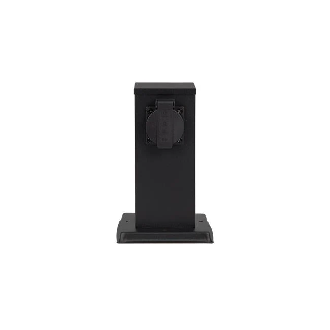 Outdoor-Steckdosenpfosten mit 2 schwarzen Steckdosen | 20cm | 230V